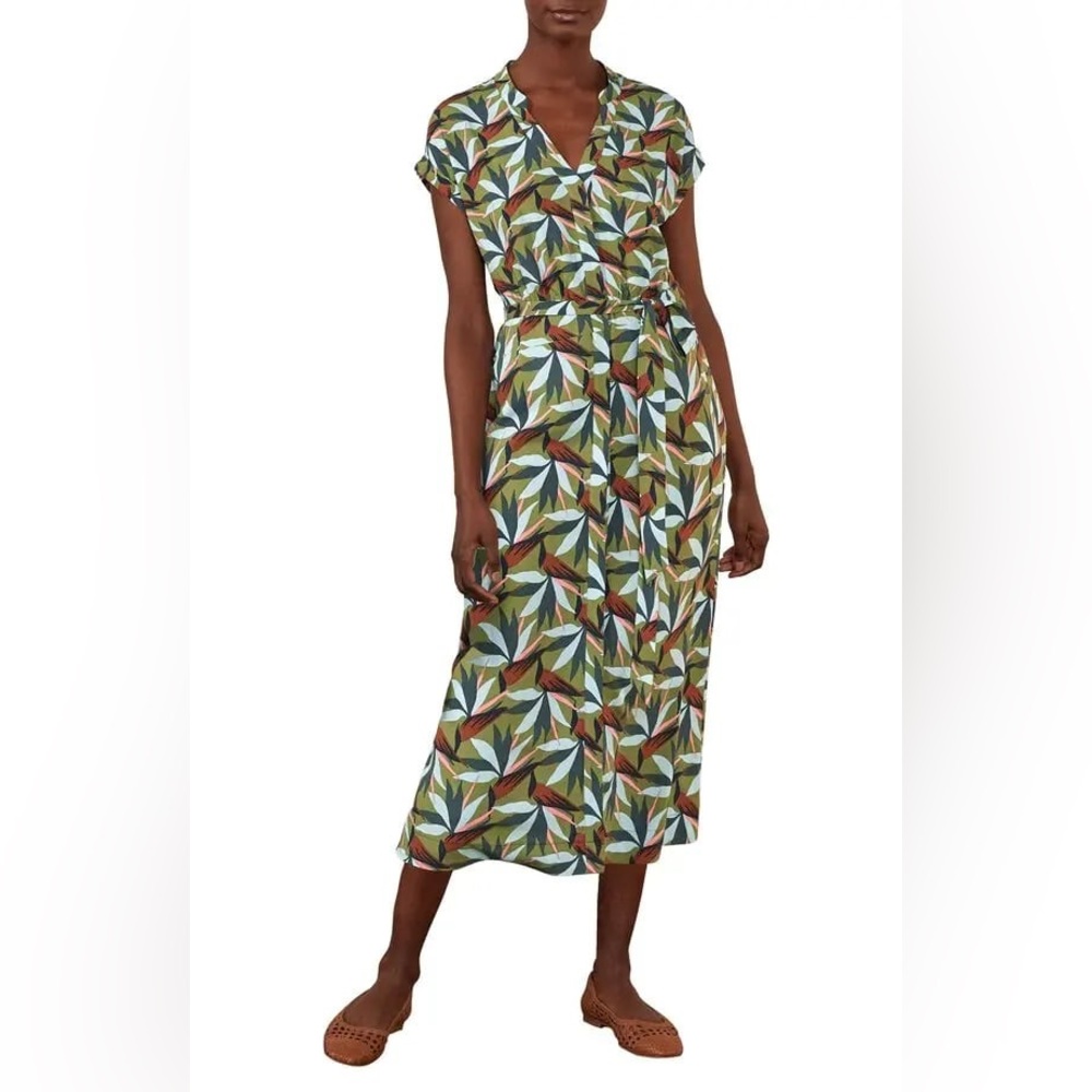 Nicola Short Sleeve Shirtdress - Pea/Bird Of
Paradise
